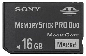 ����� ������ sony Memory Stick 16 Gb Pro Duo MARK2 ��� ������� ��������� Sony PSP Slim